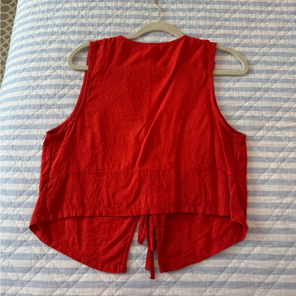 Free People Vibrant Red Tank Top And Bottom Set - Picture 5 of 5
